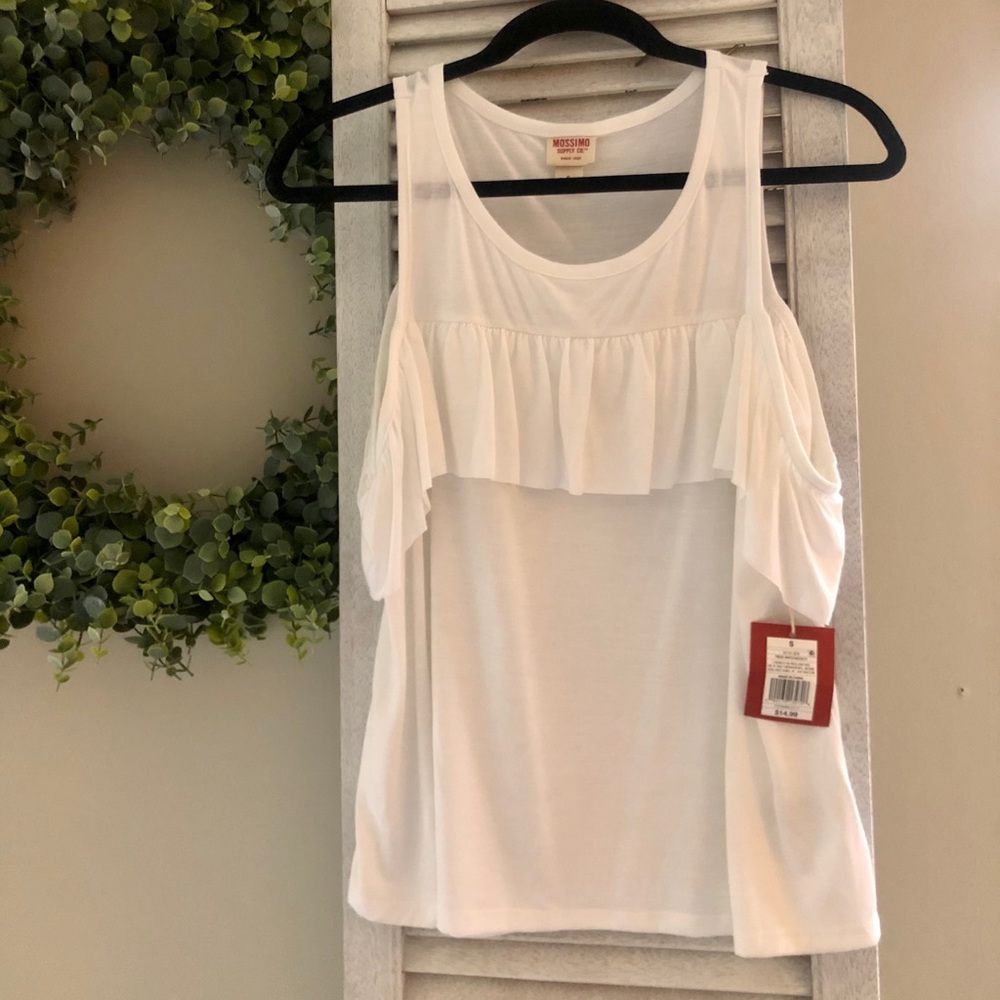 White Cold Shoulder Top